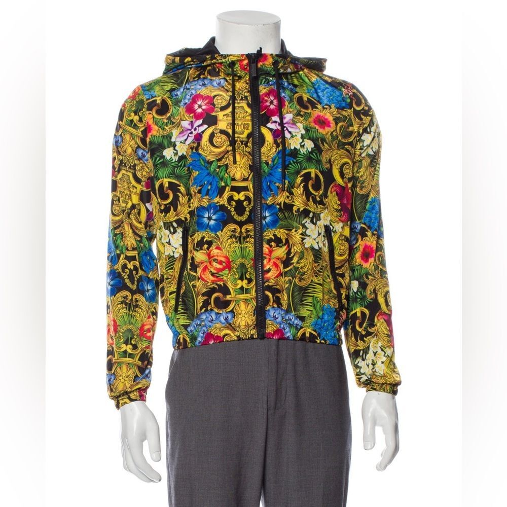 Versace Jeans Couture Jungle Baroque Printed Windbreaker Jacket, New, Size 44 - Picture 12 of 12